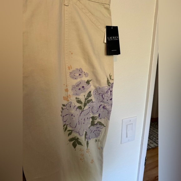 NEW Ralph Lauren Floral High Rise Wide Leg Jeans Painted Floral 22 Plus NWT - Picture 7 of 11